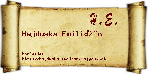 Hajduska Emilián névjegykártya